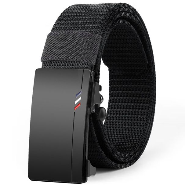 Men's Woven Belt Nylon Material Toothless Automatic Buckle Belts For Men, Outdoor Sports And Leisure Strap, Fashion Jeans Belt_viptrois.com