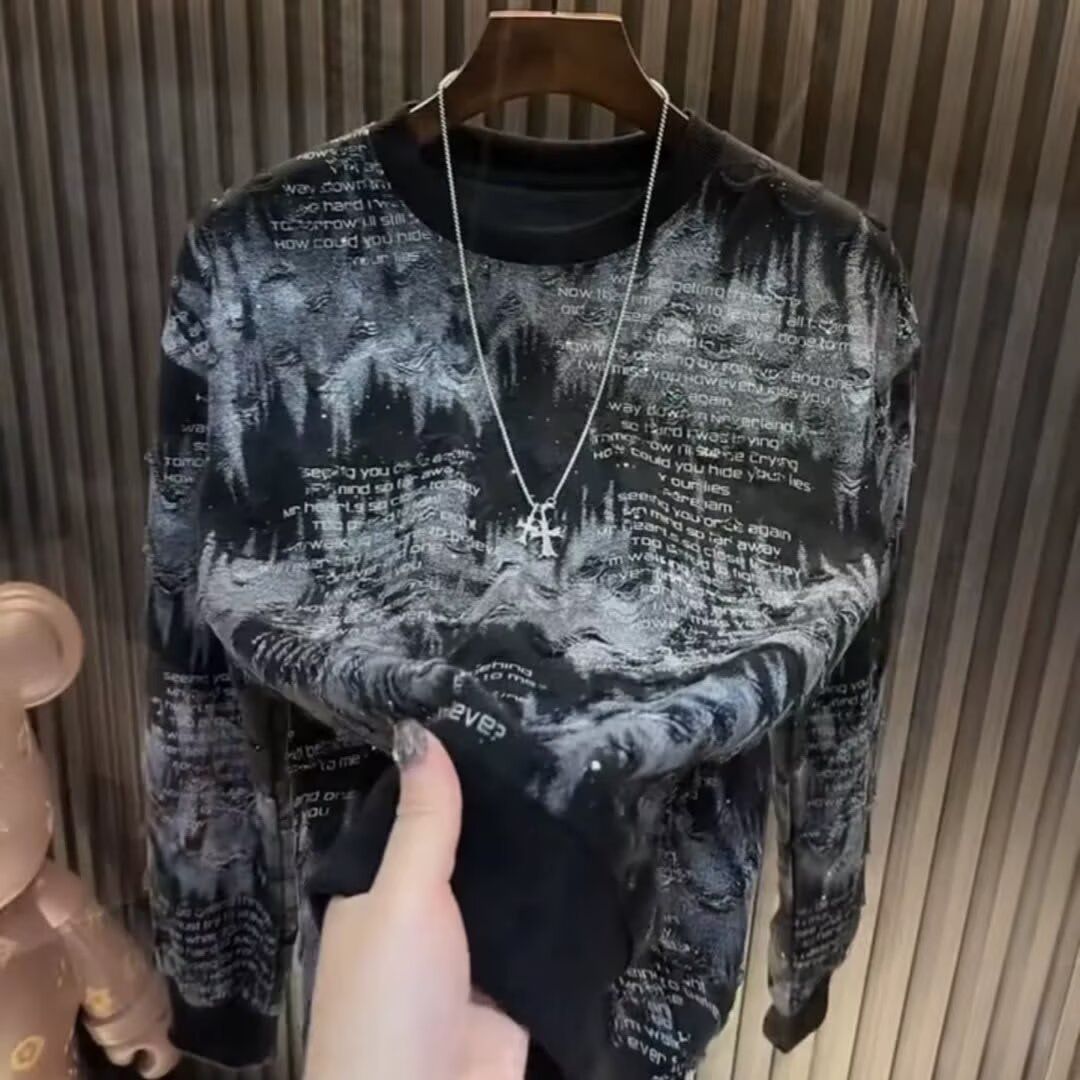 Men's Clothing Autumn Style, Simple, Loose, Versatile, Fashionable Men's Long Sleeved Crew Neck Hoodie_viptrois.com