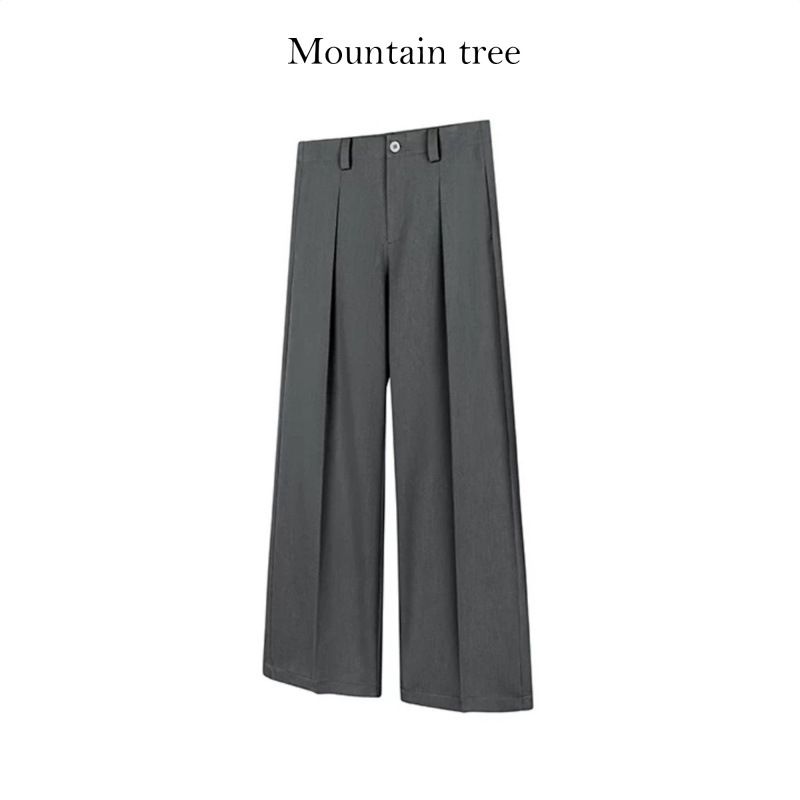 "Men's High-Waisted Pleated Dress Pants - Blend Wide-Leg Trousers With A-Line Cut & Breathable Drape (Office To Casual Wear)"_viptrois.com