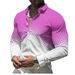 Men's Gradient Print Lapel Cardigan – Oversized Long Sleeve Shirt With Relaxed Fit, Cotton Blend (Multiple Colors, S-6XL)_viptrois.com