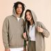 "Men's Zip-Up Fleece Hoodie – 52% Cotton Slim Fit Pullover With Ribbed Hem (Black, Customizable)"_viptrois.com