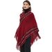 Unisex Vintage ethnic style solid color knitted pullover cape cape_viptrois.com