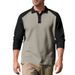 American-style Men's Polo Shirt For Autumn And Winter In Foreign Trade, Color-blocked Casual Golf Lapel Long-sleeved T-shirt As The Base Layer_viptrois.com