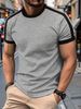 The 2025 Summer New European-style Men's Short-sleeved T-shirt With Contrasting Colors For Sports And Fitness_viptrois.com