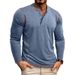 Autumn/Winter 2025 Plus-size Men's Long-sleeved T-shirt, European And American Men's Henry Shirt, Men's Long-sleeved Top_viptrois.com