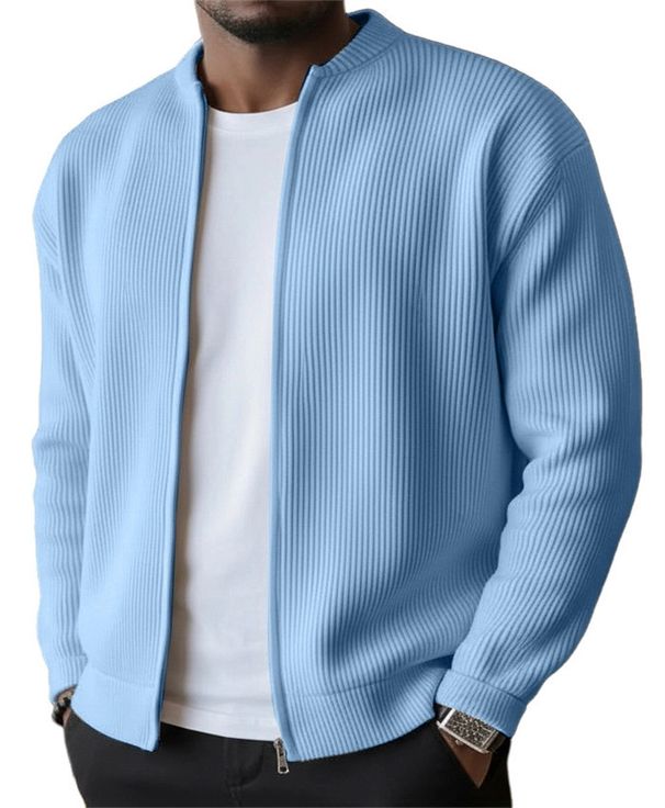 2027 Fashion European-USA Style Zip-Up Outerwear Men Polyester Pure Color Long Sleeve Casual Loose Corduroy Jacket S-5XL_viptrois.com