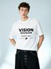 Men's 100% Cotton VISION DIVISION Lightning Letter Printed Short Sleeve T-Shirt New Summer Casual Round Neck Regular Fit Streetwear Graphic Tee_viptrois.com