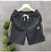 Men's Black Embroidered Casual Shorts Trendy Summer Outerwear Sports Pants New Style_viptrois.com