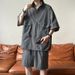 Summer New Casual Sports Suit Men's Short Sleeve T-Shirt Trendy Brand Five-Point Shorts Loose Two-Piece Set_viptrois.com