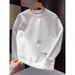 Men's Long Sleeved Crew Neck Sweatshirt Autumn/Winter Patchwork Pockets Solid Color Versatile Youthful Base Layer Shirt_viptrois.com