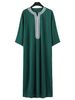 Men's Clothing New Long Sleeve Embroidered Red Packet Men's Muslim Robe_viptrois.com