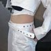 Small and versatile colored diamond Y2K decorative PU subculture Gothic dark style punk skirt pants belt_viptrois.com