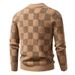 Men's Knit Sweater Pullover Casual Comfort Stretch Fabric Slim Fit Round Neck Long Sleeve (Available In Wine Red/Green/Light Brown/Camel)_viptrois.com