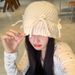 Korean Version Cute Bow Tie Needle Fisherman For Children, Versatile Ins, Sweet Atmosphere, Small Face, Knitted Yarn_viptrois.com