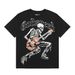American Retro Skull Print Summer Casual Trend Hip-Hop Washed Short Sleeve T-Shirt_viptrois.com