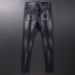 Men's Clothing European Station Trend New Style Ripped Slim Fit Slightly Elastic Paint Simple And Generous Youth Slim Feet Trend Men's Jeans_viptrois.com