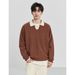 Monochrome Man- Autumn Winter New Knitted Sweater Men's Polo Shirt V-Neck Light Mature British Business Turn-Down Collar Trendy Foreign_viptrois.com