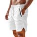 Men's Clothing Shorts Linen Summer Beach Drawstring Elastic Waist Plain Comfortable Breathable_viptrois.com