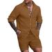 Men's Casual Loose Short Sleeved Shirt Shorts Men's Summer Suit_viptrois.com