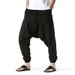 Cotton And Linen Loose Solid Color Casual Pants Summer American Loose Crotch Trousers_viptrois.com