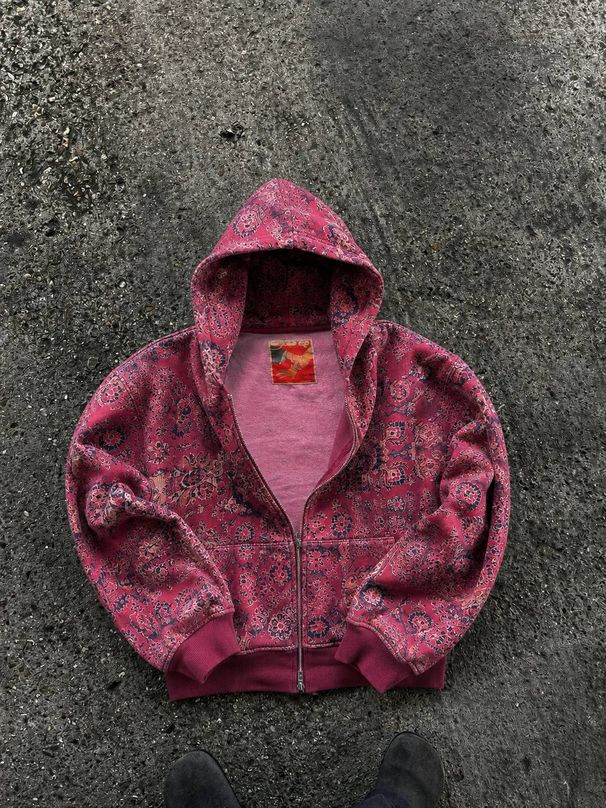2025 Digital Printing Ins Street American Retro Zipper Men's And Women's Hooded Sweatshirt One Piece_viptrois.com