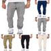 Men's Clothing Men's Linen Trousers Drawstring Elastic Waistband Straight Leg Solid Color Casual Pants_viptrois.com