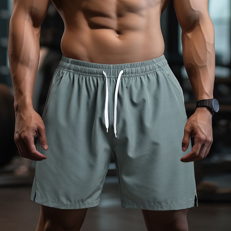 Shorts Men Summer Solid Color Large Size Loose Casual Pants Men Thin Quick Drying Running Sports Fitness Five Point Pants_viptrois.com