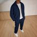 Men's Casual Sportswear Set - Stylish Two-Pocket Jacket With Straight-Leg Pants For Everyday Comfort_viptrois.com