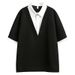 Men's Clothing Two Piece Splicing Polo Shirt Short Sleeved T Shirt Men's Summer Trendy Brand Contrast Color Shirt Collar Mid Sleeve Top_viptrois.com