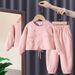 Babies' clothes Baby long-sleeved flared pants cartoon giraffe suit baby giraffe letter triangle romper striped trousers_viptrois.com
