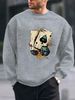 Men's Loose Casual Fashionable Poker And Dice Pattern Printed Round Neck Long Sleeved Sweatshirt For Autumn And Winter_viptrois.com