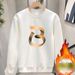 Men's Heavyweight Silver Fox Fleece Sweatshirt – Winter-Ready Crewneck Pullover With Thermal Lining (HT319 Black/White, Sizes M-5XL)_viptrois.com