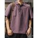 Men's Short-Sleeved Polo Shirt Loose Fit Half Zip T-Shirt Summer High Street Style Functional Racing Suit Top_viptrois.com