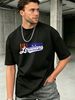 Casual Streetwear T-Shirt Louisiana Graphic Design Cotton Blend Oversized Fit Men Urban Fashion_viptrois.com