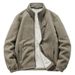 Men's Fleece Zip-Up Hoodie Jacket - Thickened Warm Winter Pullover With Stand Collar, Loose Fit Casual Fleece Coat For Outdoor & Daily Wear_viptrois.com
