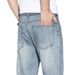 Men's Pure Cotton Cropped Jeans Summer Thin Straight Slim Fit New Loose Elastic Pants_viptrois.com