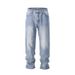 Men's Clothing Retro Washed Old Casual Straight Loose Women's Jeans_viptrois.com