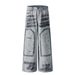 Men's Clothing Jeans Hand Painted Graffiti Dirty Jeans Men And Women Wide Leg Loose Washed Trousers_viptrois.com