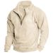 Men’s Fleece-Lined Stand Collar Half-Zip Sweatshirt – Winter Thermal Long Sleeve Pullover (S-XXXL)_viptrois.com