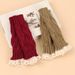 Unisex Autumn and winter lace gloves knitted acrylic wool sleeves hollow leaf wrist sleeves sleeves half finger gloves_viptrois.com