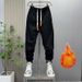 Men's Fleece-Lined Jogger Pants – Slim Fit Casual Trousers With Drawstring Waist (Black/Grey, Sizes M-3xl) | Lightweight & Winter-Ready_viptrois.com