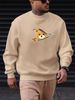 Men's Loose Casual Fashionable Cute Bear Print Round Neck Long Sleeved Sweatshirt Suitable For Autumn And Winter Wear_viptrois.com