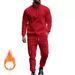 Herrenbekleidung 25 Jahre Herrenmodetrend Herren Casual Plus Samt warmer Reißverschluss Stehkragenanzug_viptrois.com