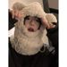 Cute thickened plush teddy bear scarf integrated with women's autumn and winter Korean version warm ear protection hat_viptrois.com
