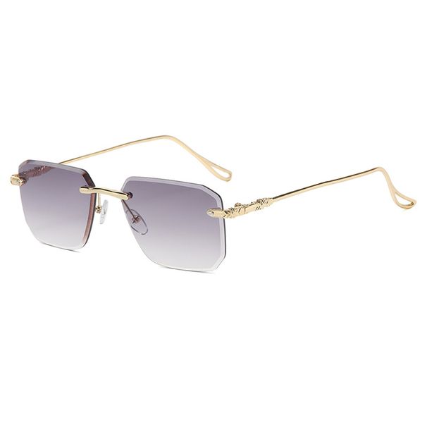 Men's Sunglasses Internet Celebrity Same Style Frameless Trimmed Sunglasses Fashionable Gradient Contrast Polygonal Sunglasses Ins_viptrois.com