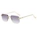 Men's Sunglasses Internet Celebrity Same Style Frameless Trimmed Sunglasses Fashionable Gradient Contrast Polygonal Sunglasses Ins_viptrois.com