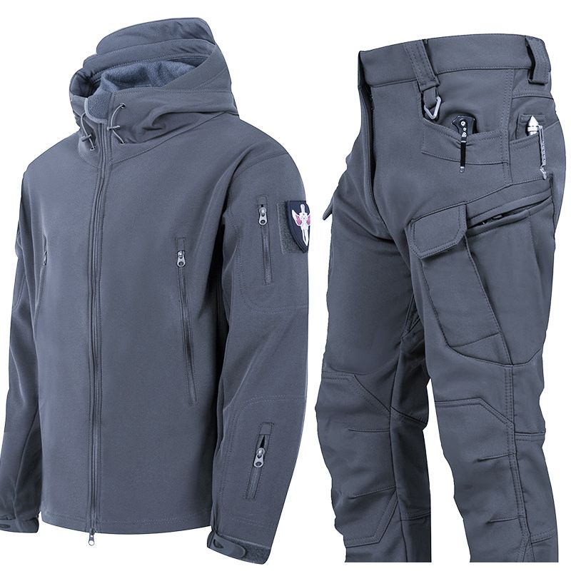 Fleece-Lined Shark Skin Softshell Jacket – Water-Resistant Tactical Outerwear Camo & Multi-Pattern Options | Men’s Winter Hunting & Hiking Gear_viptrois.com