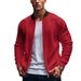 Men's Stand Collar Zipper Long Sleeve Baseball Jacket Style Twill Fabric Autumn New Fashion_viptrois.com