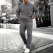 Men's Plus Size Fleece Hoodie & Jogger Set - Loose Fit Casual Sportswear For Running & Gym - Polyester Blend (Black/Dark Grey/Light Grey)_viptrois.com