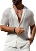 Men's Casual Shirt, Summer Fashion, Cool And Breathable, Solid Color Short-sleeved Top, Knitted Sweater_viptrois.com